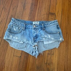 One Teaspoon Blue Distressed Jean Shorts